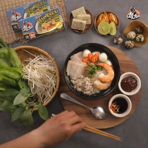 Bộ Nguyên Liệu Hủ Tiếu Nam Vang Hoàn Chỉnh Ông Chà Và 200gr (Cooking Set For 2 Servings)