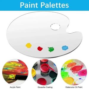 1pcs  Acrylic Clear Paint Tray High-quality Drawing Supplies Transparent Paint Palettes Gouache Oval Pigment Pallet