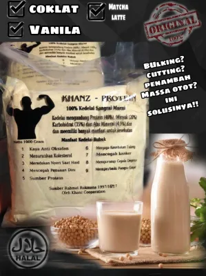 WHEY PROTEIN SERBUK KEDELAI ALAMI 100% ALL NEW VARIAN RASA (1000GRAM)
