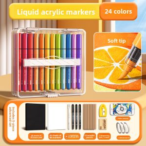 MINGZHUO | Non-staining Washable Erasable Art Marker Set 24 Colors