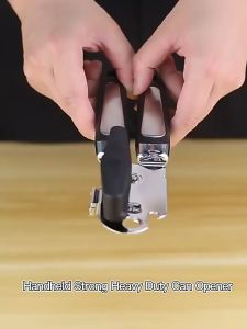 Can Opener 3 in 1 Multi Purpose Smooth Edge Bottle Jar Beer Stainless Steel Safety Manual Can Opener for Elderly with Arthritis Black Anti-Slip Hand Grip Stainless Steel Sharp Blade with Large Turn Knob Handheld Strong Heavy Duty Can Opener