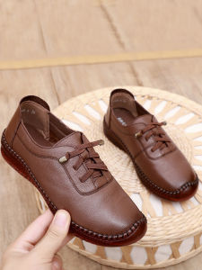 SHIPAILUO | Leather Bottom Casual Shoes For Elderly Women Spring Season Comfortable Anti-Slip Fashionable Soft Bottom Grandmother Shoes