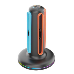 Charging Dock for Switch 2 Accessories for Switch 4 Joy conCharger with 9 Touch LED Light Effects PG-SW2052