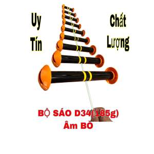 Bộ sáo diều nhựa D34 (9quả) nặng 185g ÂM BÒ cho Diều từ 17m-25m