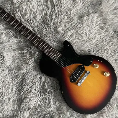 Gibson Les Paul Junior Electric Guitar Sunburst Color P90 Pickup Custom Style Brown Back
