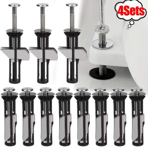 ชุดสแตนเลสสลักตัวยึดฝาชักโครก1/4ชุดคลุมห้องน้ำหดได้น็อตสำหรับซ่อมแซมสกรูซ่อมเปลี่ยนโฉมห้องน้ำที่บ้าน