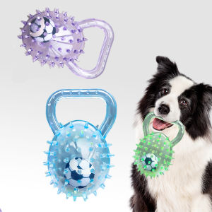 Pet dog toy with Football and Soft Thorn made of soft rubber suitable for large medium and small dogs.