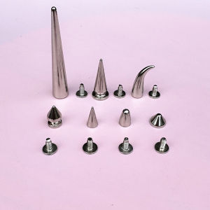 Alloy Punk Rivet Spike Bullet Button Devil Horn Tapered Clothing Jacket Ankle Shoes Handmade DIY Accessories