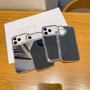 [JLK] Silver Mirror Phone Case for iPhone 17 Air 16 13 14 15 12 11 Pro Max 16 Plus X XS Max XR SE 2022 7 8 Shockproof Hard Cover