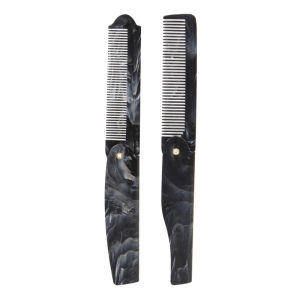 Lược Chải Râu Ria Mép Gấp Gọn Họa Tiết Đá Cẩm Thạch Răng Lược Nhỏ Tiện Dụng Có Móc Khóa Nhỏ Gọn Tiện Mang Theo Khi Đi Du Lịch