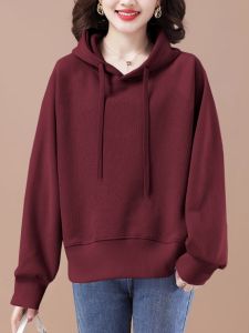 เสื้อสเวตเตอร์คอวีแขนยาวผ้าฝ้ายลายพิมพ์สไตล์เกาหลีสำหรับผู้หญิงในฤดูใบไม้ร่วงและฤดูหนาว เสื้อสเวตเตอร์แฟชั่นสไตล์วินเทจที่สวมใส่ได้หลากหลาย