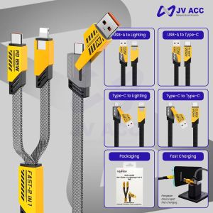 NANVAN NVN-KD59 KABEL DATA CHARGER FAST CHARGING USB-A / USB-C 2IN1 TO LIGHTING / USB TYPE TIPE C PREMIUM QUALITY