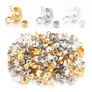50Sets Copper Gold Color Connector Clasp Crimp End Beads Findings Kit DIY Bracelet Necklace Jewelry Making Supplies