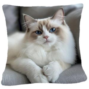 1pcs Cute Cartoon Cat Cushion Pillow Cover Simple Printed Throw Cushion Case Creative Home Sofa Decor Gift for Cat Lovers 2026