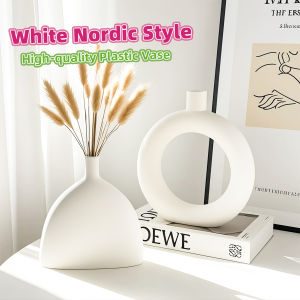 Digeo White Nordic Style Plastic Vase Modern Flower Vase Wedding Table DIY Home Decor
