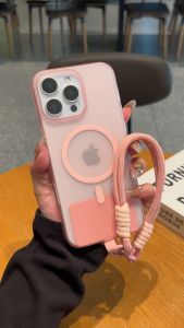 Desert Titanium with Lanyard Strap Matte Phone Case for IPhone 16 Pro Max 12 13 14 15 Pro Max Hard Casing Shockproof Cover