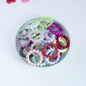 5pcs/lot Acrylic Hollow Beads Colored Round Wreath Loose Spaced Beads For DIY Charms Keychain Pen Bead Pendant Decor Accessories