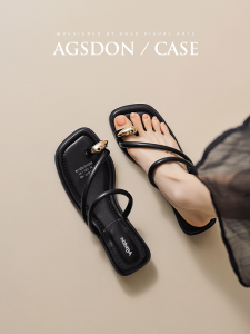 Agsdon l Summer Fashionable Outdoor Sandals for Women Black Low Heel