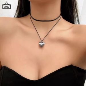 เครื่องประดับ สร้อยคอโซ่ จีรูปหัวใจ สำหรับการปรับเล็กๆ สามารถปรับได้สร้อยคอเกาหลี