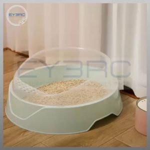 Egg Tart Shaped Semi Closed Cat Litter Box (Random Colors)