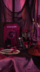 SHEGLAM Dark Romantasy Collection Kit High Pigment Dreamy Shimmer Glitter Eyeshadow Palette Liquid Lipstick Lip Liner Full Makeup Cosmetics Set For Women And Girls Holiday