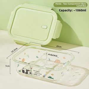 CrossOver | Heatable Glass Lunch Box with Cover Insulated Meal Container for Office Workers Rectangular High Borosilicate Heat Resistant Glass