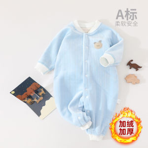 Thickened Fleece Baby Romper Suit Autumn Winter Outgoing Clothes for Infants And Toddlers Boys And Girls Warm Cute Bunting Suit