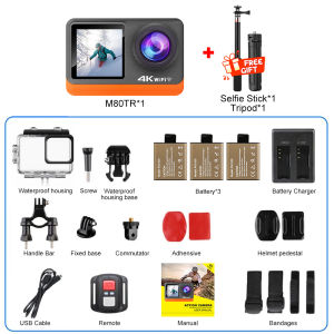 [SG] LONAISCI M80TR 4K Vlog Action Camera 60FPS Video Recording Anti-Shake Dual Screen 170° Ultra wide-angle WIFI Waterpfoof Outdoor Cycling Go Pro Sport Camera Vlog Recording Camera 户外运动相机