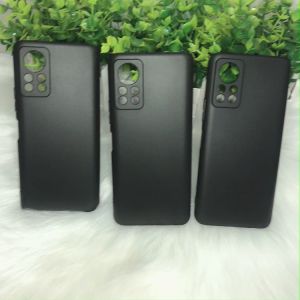 4 in 1 Infinix Zero 5G Cover Black Soft Phone Case + Full Screen Tempered Glass + Lens Film + Back Film