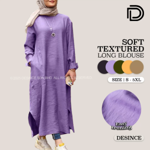 DESINCE Muslimah Dress Long Dress Long Blouse Panjang Perempuan Baju Dress Perempuan Long Sleeve Loose Cut WW 006