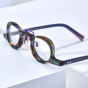 HEPIDEM Acetate Glasses Frame Men Famous Brand Design Retro Round Women Nerd Eyeglasses Iron Man Japanese Spectacles Vintage Optical Eyewear 9175