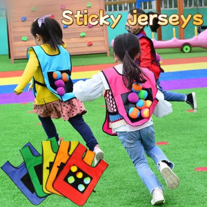 Outdoor Sport Game Props Vest Sticky Jersey Game Vest Waistcoat With Sticky Ball Throwing Toys For Children Kids Sports Toy