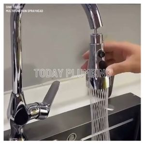 Multifunction Spray Head For Kitchen Sink Faucet Pull-Out Tap Adjustable Nozzle Chrome Gun Metal Satin Brass Stainless