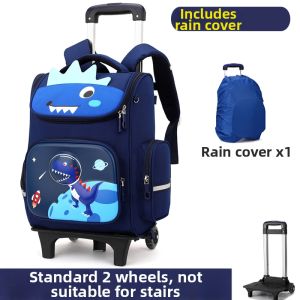 New Waterproof Six-wheeled Climbing Removable School Bag