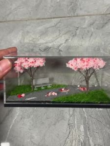 1:64 Hoa Anh Đào Diorama Mini Mô Hình Ô Tô Acrylic Hộp Hiển Thị Để Bàn Trang Trí Phong Cách Nhật Bản Sưu Tập Quà Tặng Dành Cho Nam Giới