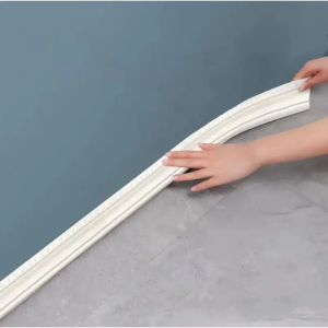 2.3m*8cm Skirting Board & 3D Waterproof Self-Adhesive Wallpaper: Home Decoration Wall Sticker