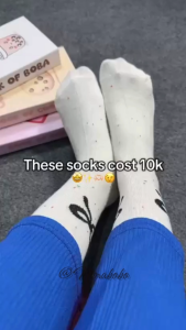 Ninabobo KK019 Kaos Kaki Panjang Wanita Korean Style Crew Socks Kaus Motif Cherry Pita Lucu