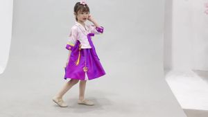 38Princess Dress Childrens Korean Traditional Costume Baby Girl Stage Performance Clothing Fashionable Ethnic Chaoxianzu Toddler Outfit