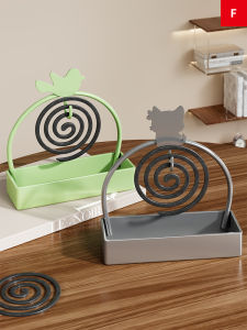 Creative Iron Art Mosquito Coil Holder Indoor Fireproof Dust Collection Cute Home Use Hanging Mosquito Coil Tray Simple Style Metal