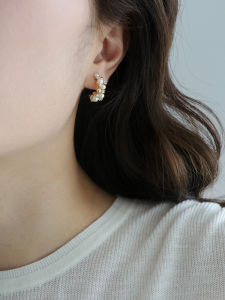 Elegant Vintage Pearl Earrings Unique Design Sensation High-End Feeling  out Fashion Jewelry Hoops for Women