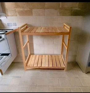 meja kompor  tungku 2 aesthetic murah bertingkat bahan kayu harga murah serbaguna meja dispenser magicom minimalis