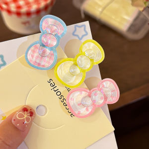 Cute Plaid Butterfly Knot Hair Clip Women Side Bangs Duckbill Clip Girl Heart New Children Hair Card Hair Accessories