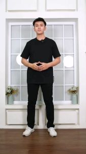 IZIBRO - Kaos Polos Cotton Combed 24S Knitto Baju T-Shirt Lengan Pendek Distro Pria Wanita Jumbo