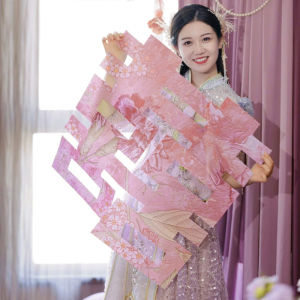 Pink Wedding Decorations Big Double Happiness Character Stickers for Engagement Photoshoot Bedroom Wall Decoration