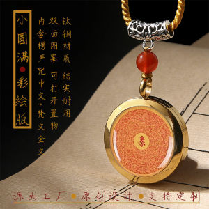 Vòng Cổ Bằng Thép Titan Hình Tượng Phật Quan Âm Bồ Tát Mật Độ Màu Xanh Lá Cây Và Vàng Hình Tròn Vòng Cổ Thời Trang Mới Cho Nam Và Nữ