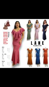 PLINKY - LANE Ladies Gown Wedding Bridal Ninang Bridesmaids Debut Women’s Maxi Long Dress Formal Eveningwear Party Elegant Sophisticated Design - Ideal for Special Occasions Kasal Binyag Prom Graduation and Events White Beige Sage Dusty Blue Lilac