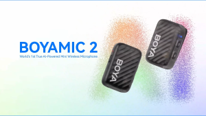 BOYA BOYAMIC 2 Wireless Lavalier Microphones for Android/Camera/Tablets/PC AI Noise Cancellation 32-bit Float Internal Recording AMOLED TouchscreenAPP Control 984ft 54h Battery with Charging Case