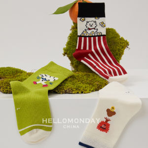 Childrens Socks Boys Tube Socks Summer Thin Breathable Cute Cartoon Girl All-Match Breathable Babys Socks Autumn and Winter