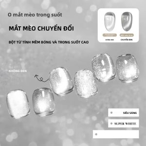 Bộ Sơn Móng Tay Gel Mắt Mèo MIANEL 10ML Zero Clear Bộ 1-6 Chiếc Màu Trắng Sáng Dành Cho Halloween Chất Liệu Nhựa Mẫu Mới 2025