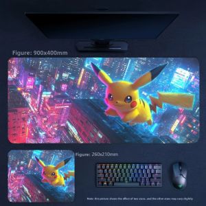 Potdemiel | New Arrival Anime Leather Mouse Pad High Definition Cartoon Pokémon Pikachu Series Leather Mouse Pad High Value Office Desk Pad